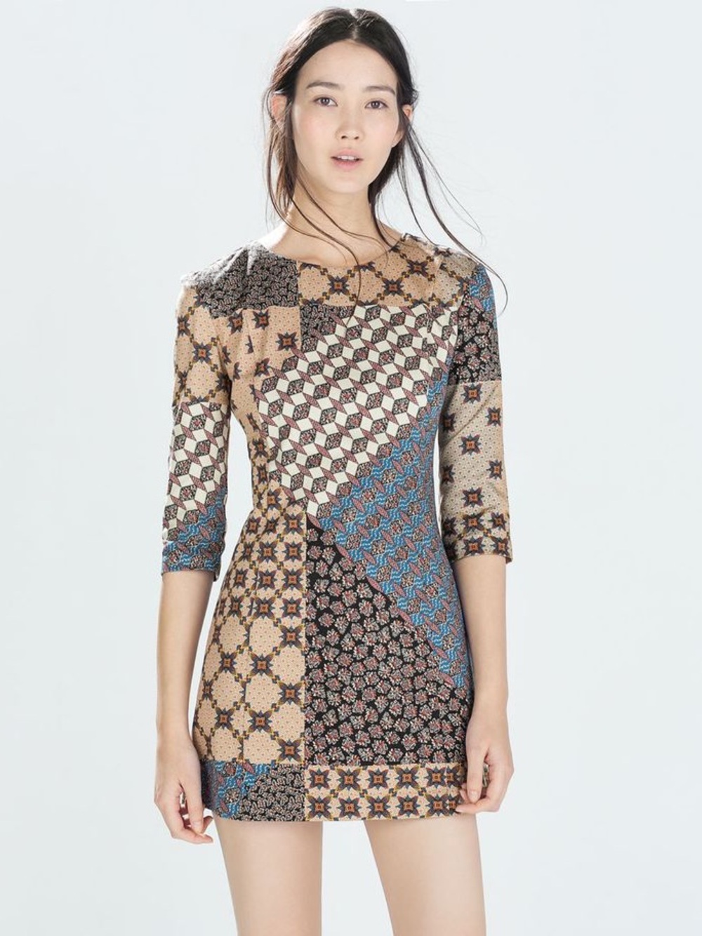 Zara Patchwork Printed Dress